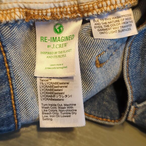 J. Crew Essential Straight Jeans Womens 27 Blue Medium Wash Raw Hem - Picture 6 of 8